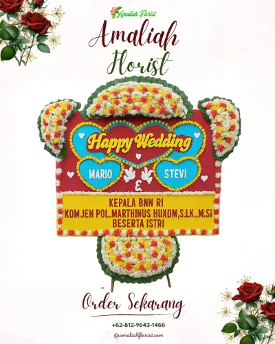 Karangan Papan Bunga Pernikahan di Kosa
